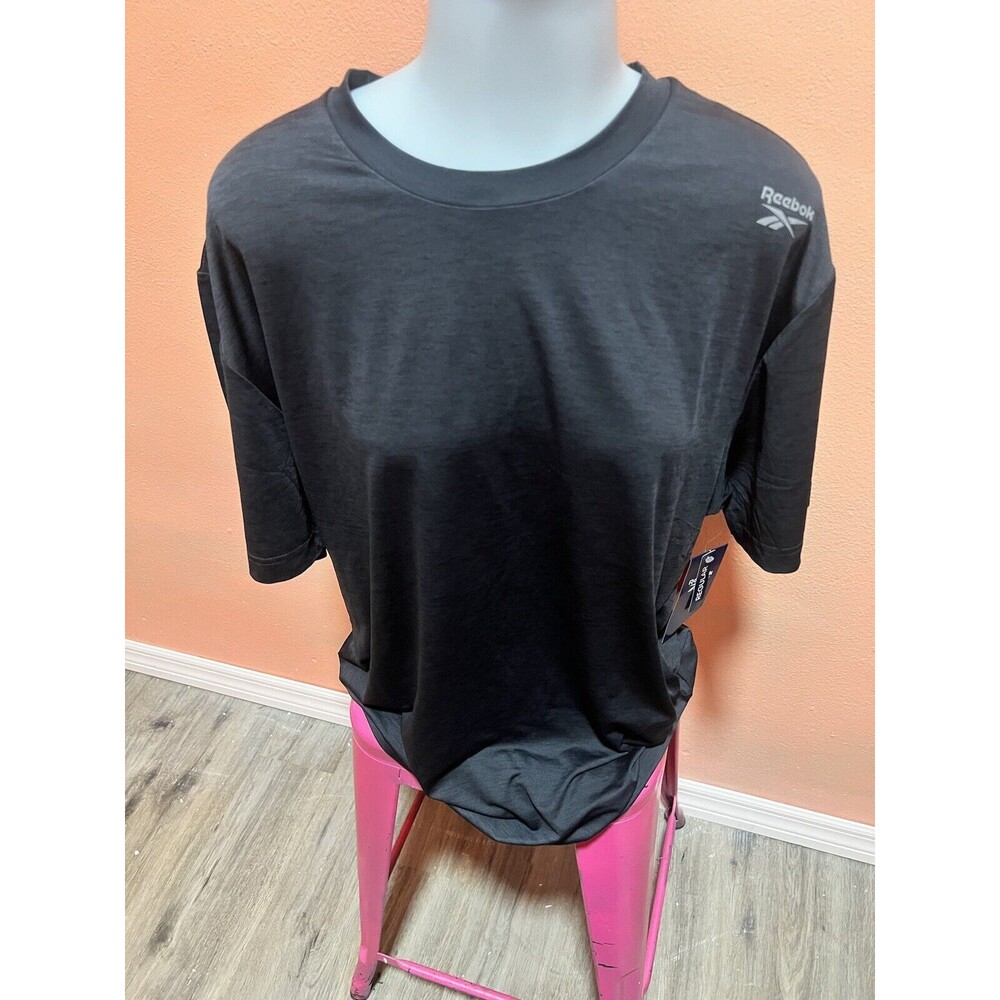 Reebok Mens Size LARGE  Sports Super Sonic SS Top T Shirt Multi-Sport Black